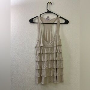 Imaginary Voyage Elegant Cream Sleeveless Layered Top